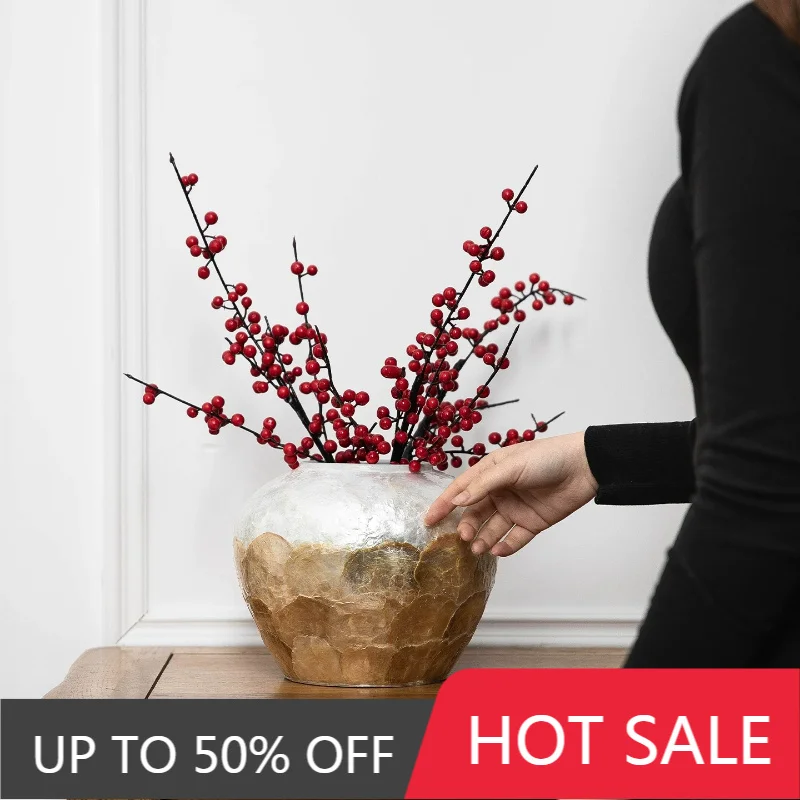 Luxury Vase Home Large Flower Vase Can Hold Water Ceramic Vases Art Room Table Decoration Aesthetic Room Decor Flowerpots