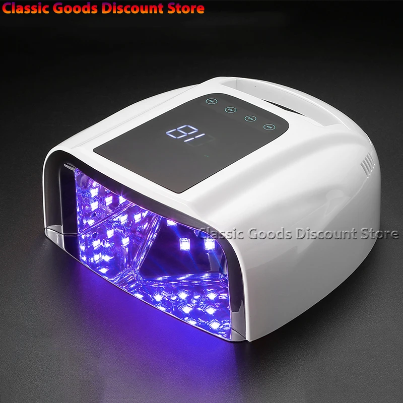 

96W Mirror Reflective Nail Lamp with Metal Pad Cordless Manicure Dryer Wireless UV Light for Nails Rechargeable Nail UV LED Lamp