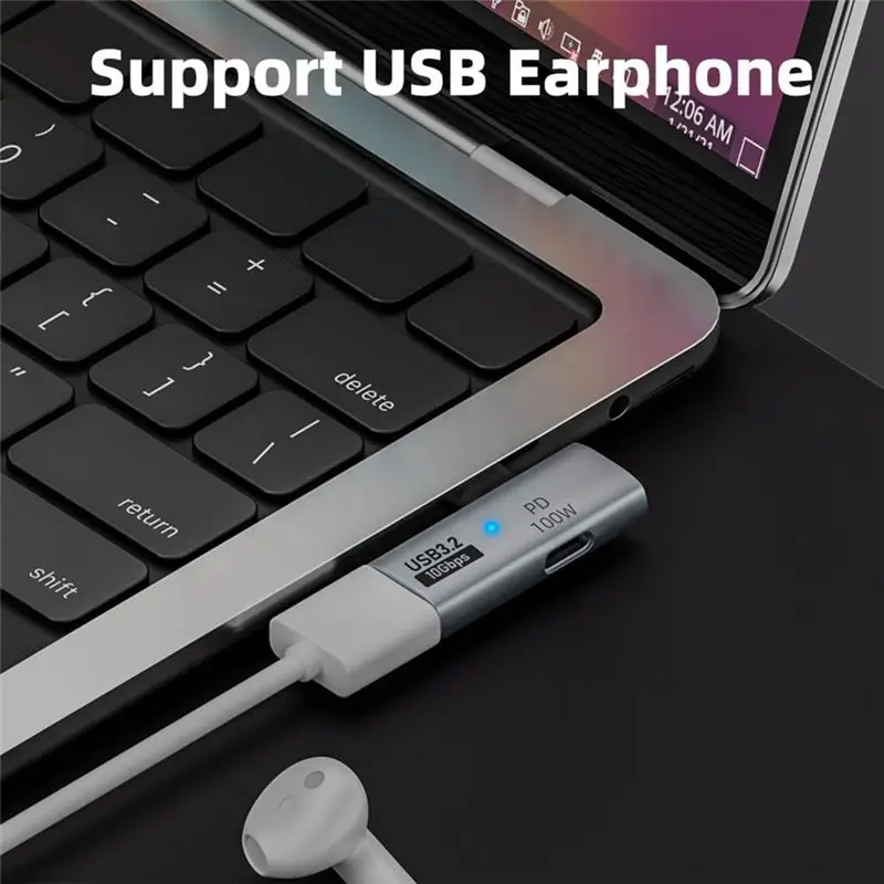 DT21 2-In-1 USB C to USB 3.2 Adapter 100W PD Charging Port for Thunderbolt 4/3 OTG for Rog Ally for Steam Deck