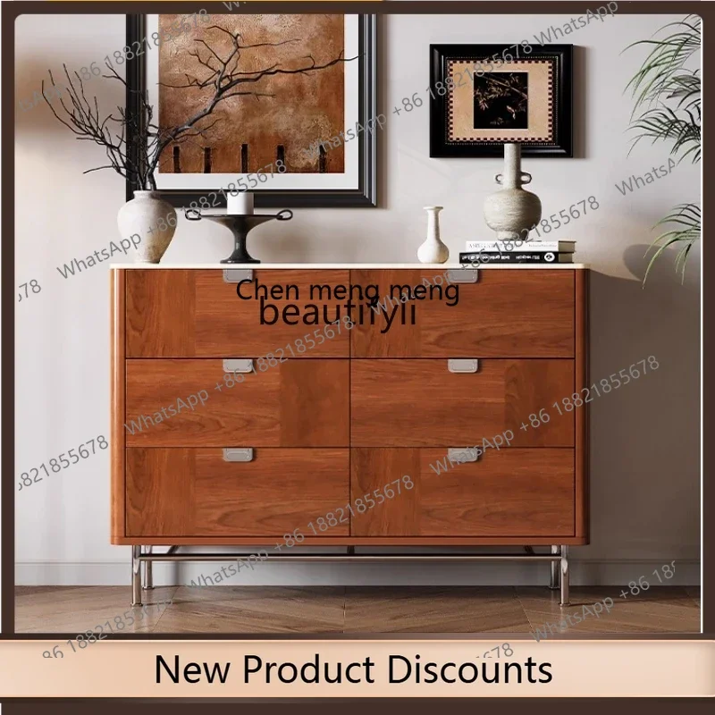 

E153 Solid wood living room storage cabinet, antique entrance drawer cabinet, household retro side cabinet against the wall