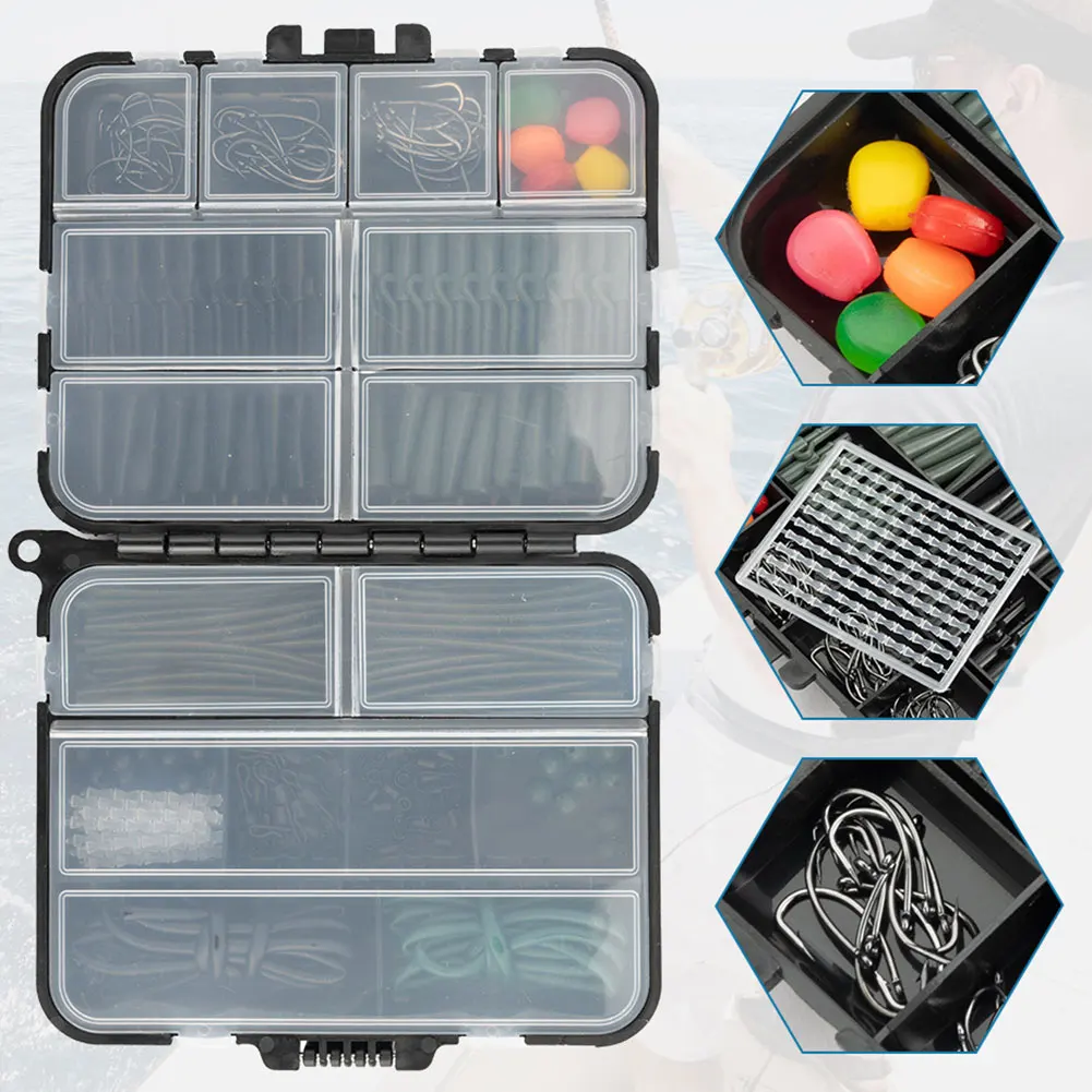 277Pcs Karpfen Angeln Zubehör mit Lagerung Box Karpfen Angeln Rigs Sortiment Tragen Widerstehen Wirbel Terminal Rigs Angelausrüstung Set