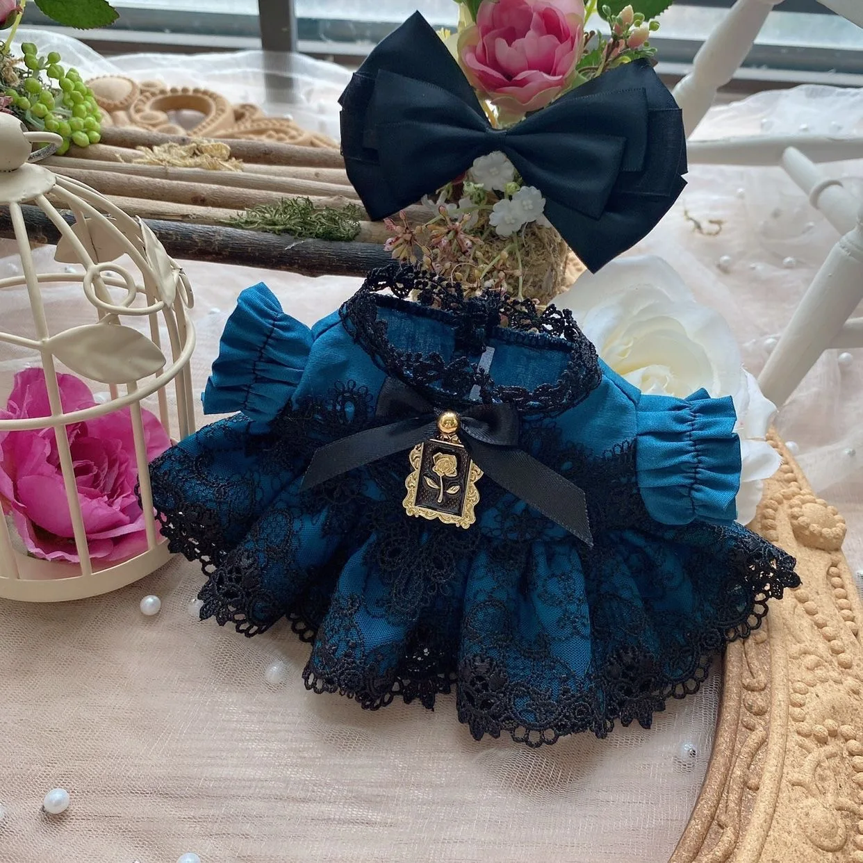 Deep Blue Dress 15CM 20CM 40CM Cotton Doll Clothes Free Shipping