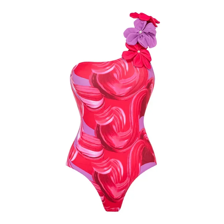 3D-Blume einteiliger Badeanzug und Rock für Frauen, Strand kleid, Badeanzug, Sommer bade bekleidung, neu, 2024