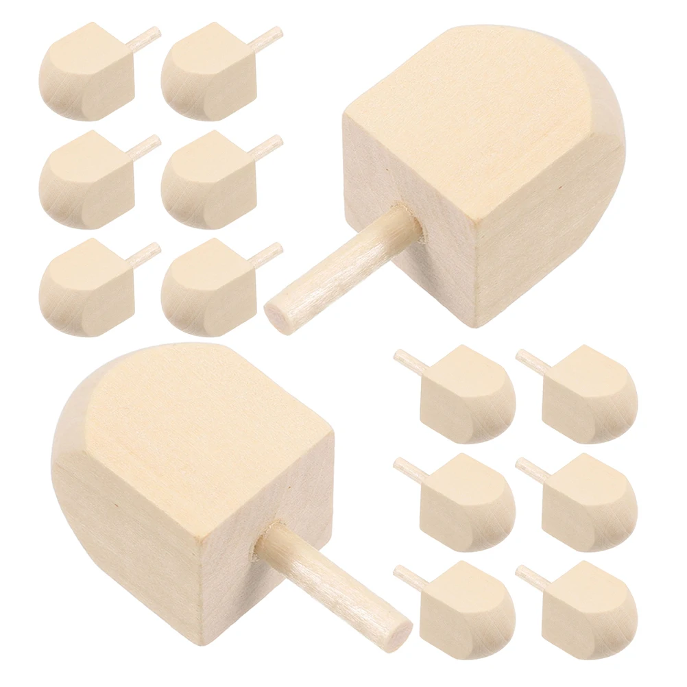 20 pièces Hanukkah en bois spirale décor Chanukah Dreidel kaki Lotus arbre à la main Dreidels enfant
