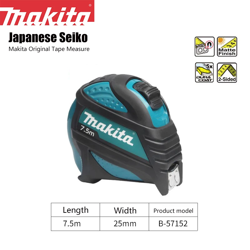 

Измерительная рулетка Makita 7,5 м, высокоточная износостойкая утолщенная портативная линейка для деревообработки