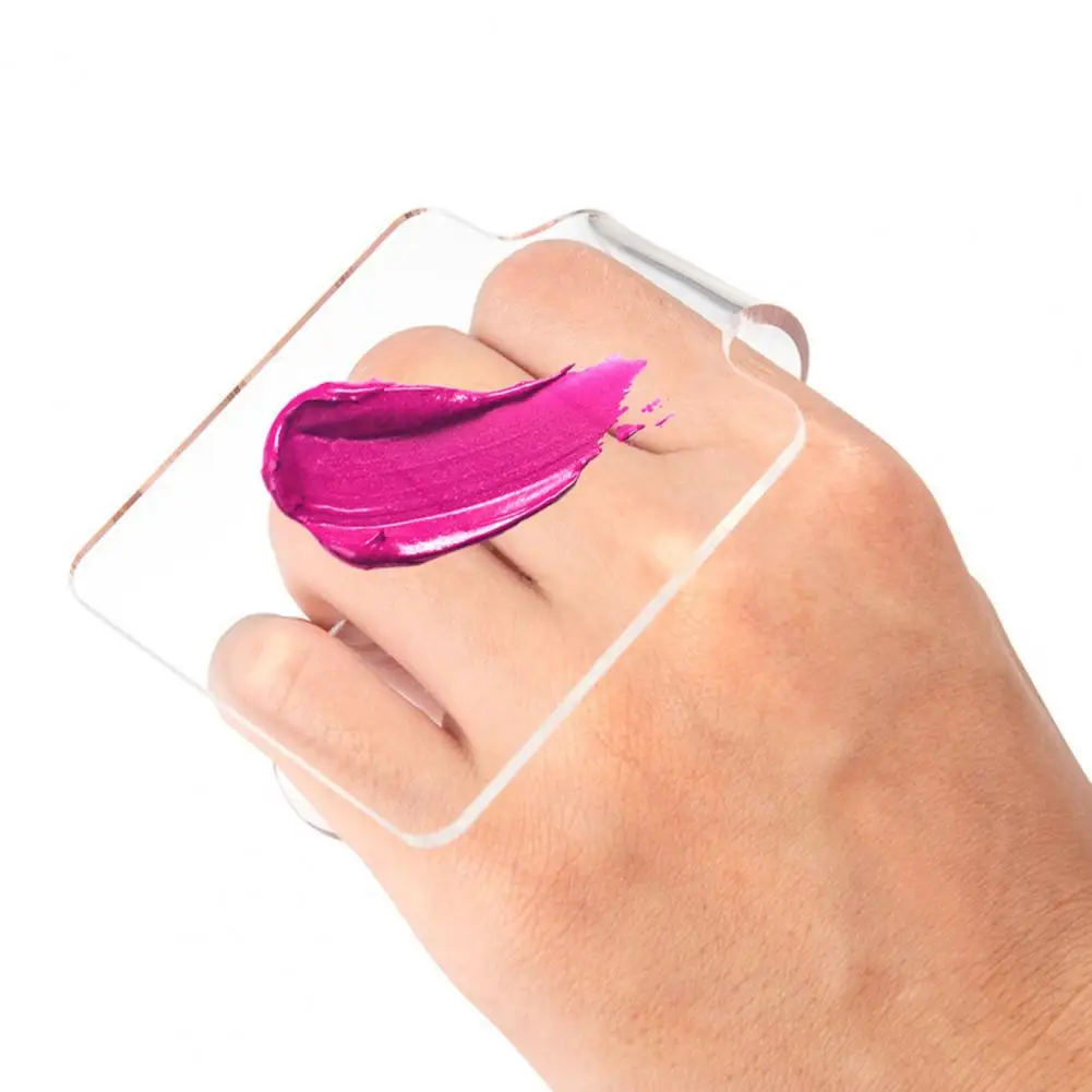 Small Finger Palette Anti-Slip Mini Eyeshadow Cream Mixing Pigment DIY Plates Transparent Acrylic Palette for Cosmetic