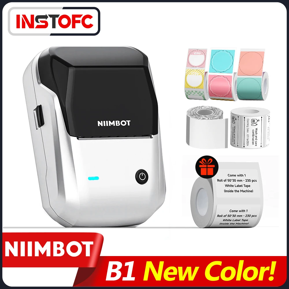 Niimbot B1 Thermal Printer Self-adhesive Stickers Printer Bluetooth Portable Pocket Label Maker Name Sticker Labeling Machine