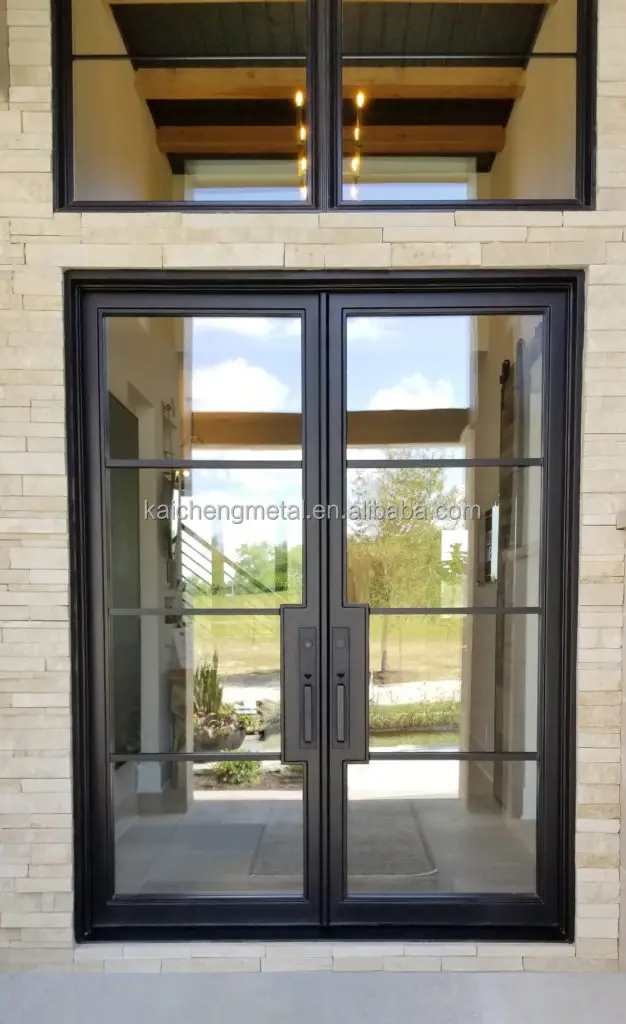 Factory Wholesale  Single Door Iron Gate Designs  Iron Gate Design Glass Door  Nigeria Iron Doors