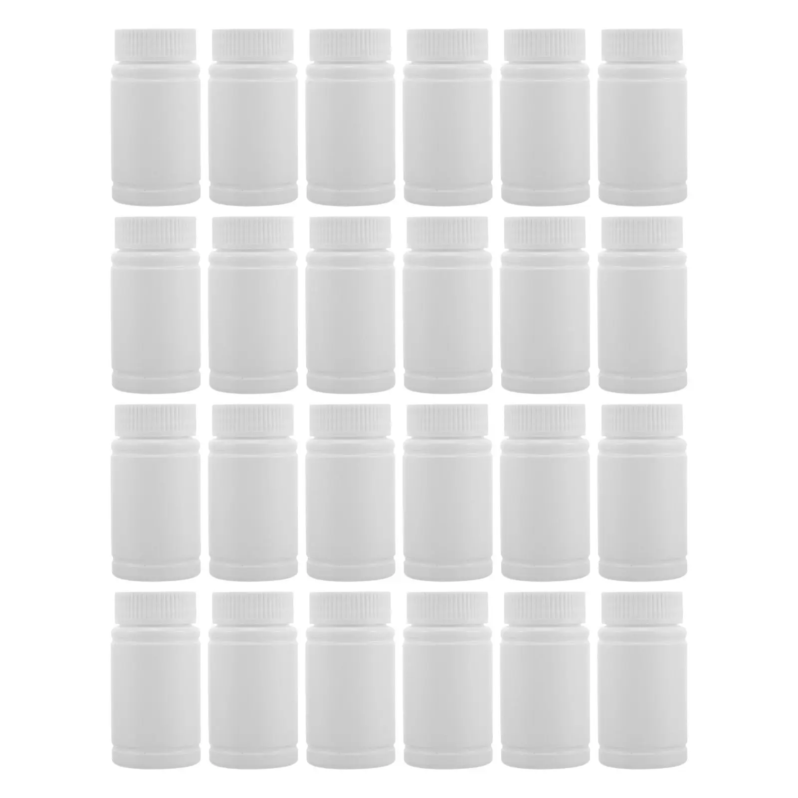 24Pcs Medicine Bottle Storage White 100Ml Pe Plastic Wide Mouth Leakproof Pill Containers Capsule Tablet Travel Portable