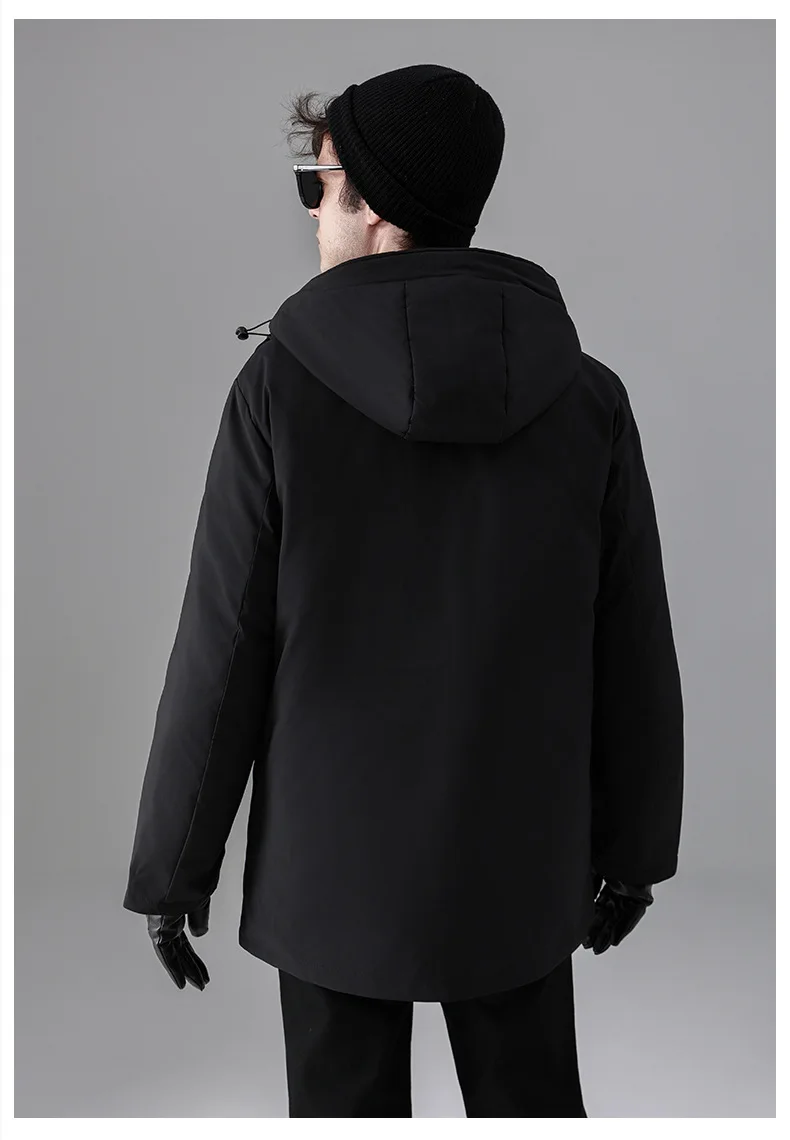 Men's Down Coats and Parkas Mid-length Winter Jackets Padded Puffer Jacket Man Down Jacket Thick Detachable Inner Padding HWY103