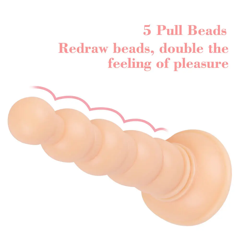 Anal Sex Toys Pull Beads Anal Dilator Soft Anal Plug Dildos with Suction Cup Stimulation Vagina Pagoda Vagina Anal Plug Sex Shop