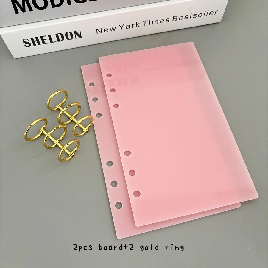 A6 Ringbuch mit Acryl-Einband, 2 Stück PMMA-Platten mit Metallring, DIY Junk Journal Notizbuch-Set, 45 Blatt Nachfüllpapiere, Stati – Detail 17