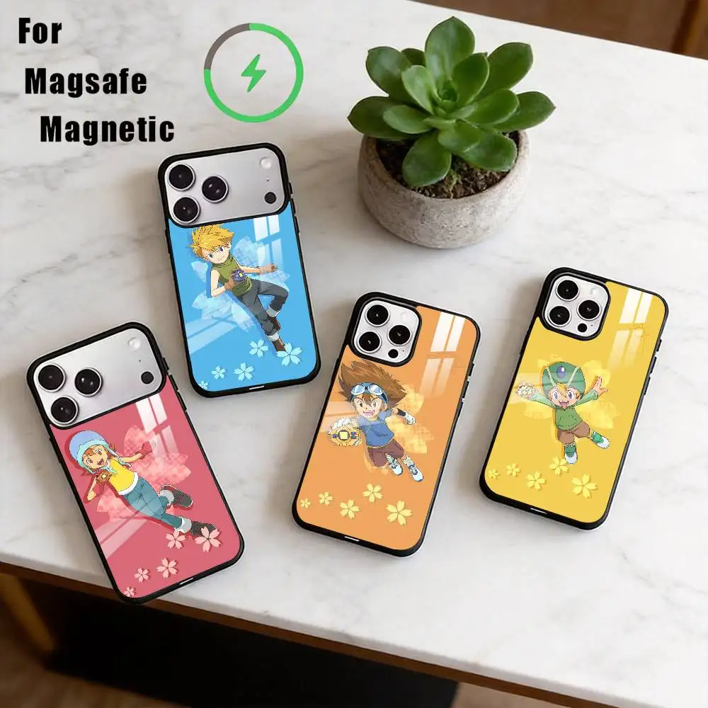 

D-Digimon Phone Case Magnetic with Magsafe Wireless Charging For iPhone17,16,15,14,13,12,11 Plus,Pro
