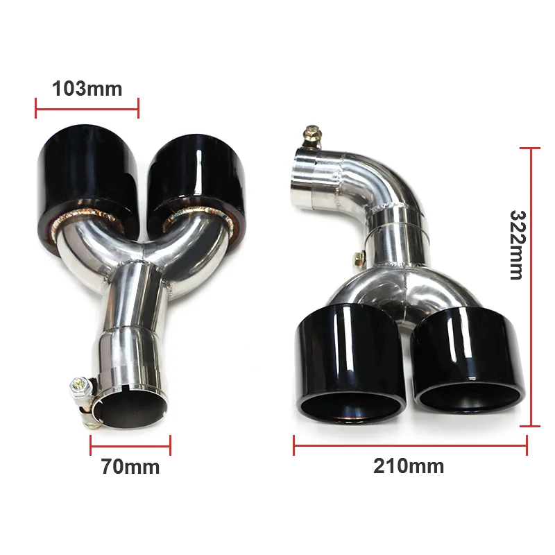 Quad Car Round Muffler Stainless Steel Exhaust Tip Tailpipe For BMW G01 X3 G02 X4 2018-2022 Upgrade X3M X4M Look Muffler Tips