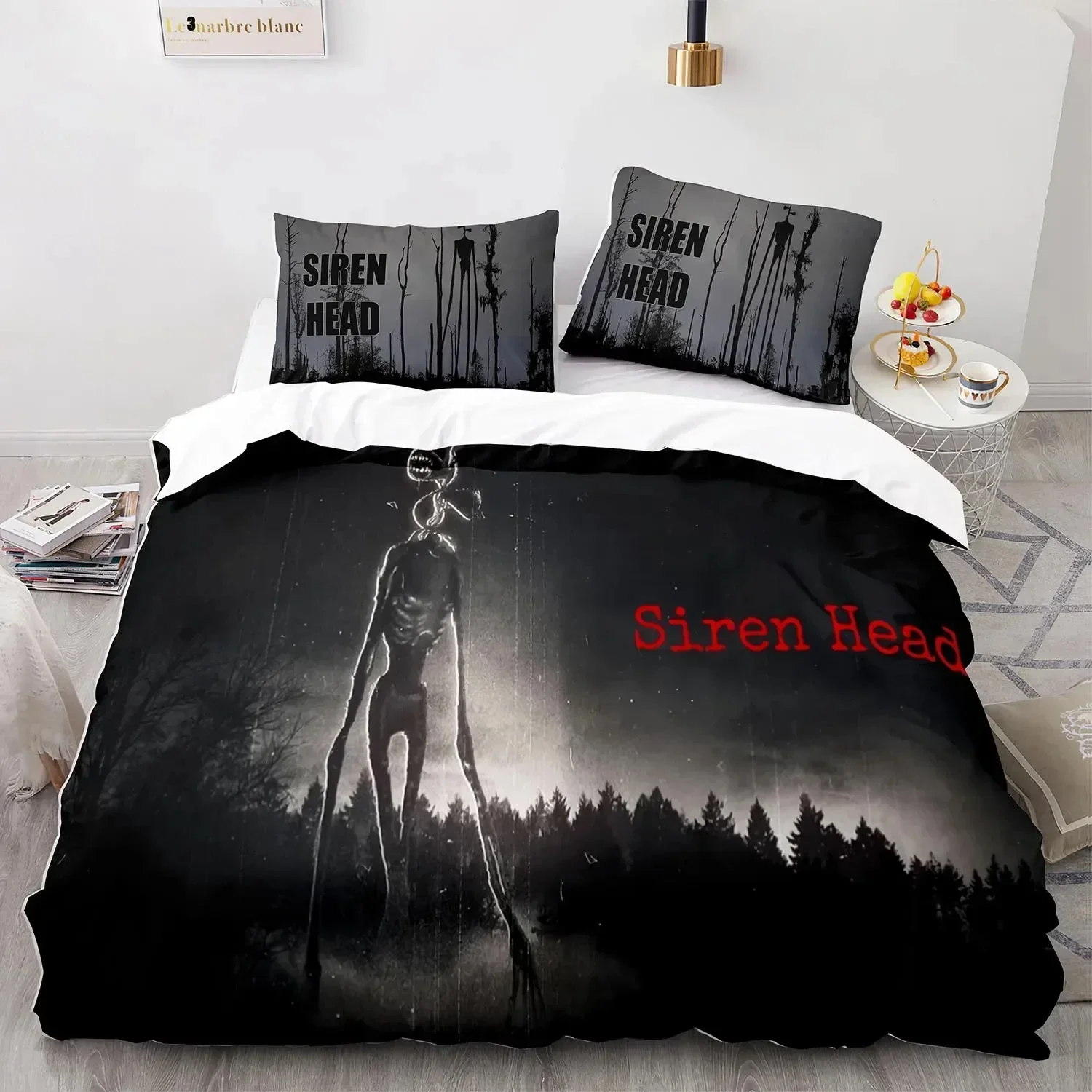 

3D Print Siren Head Bedding Set Duvet Cover Bed Set Quilt Cover Pillowcase Comforter king Queen Size Boys Adult Bedding Set