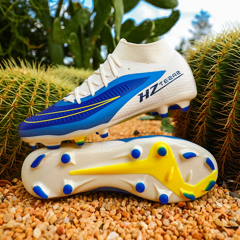 

Новые мужские футбольные бутсы для тренировок с длинными шипами, дышащие, для мальчиков и взрослых, для игры на открытом воздухе, нескользящие, удобные