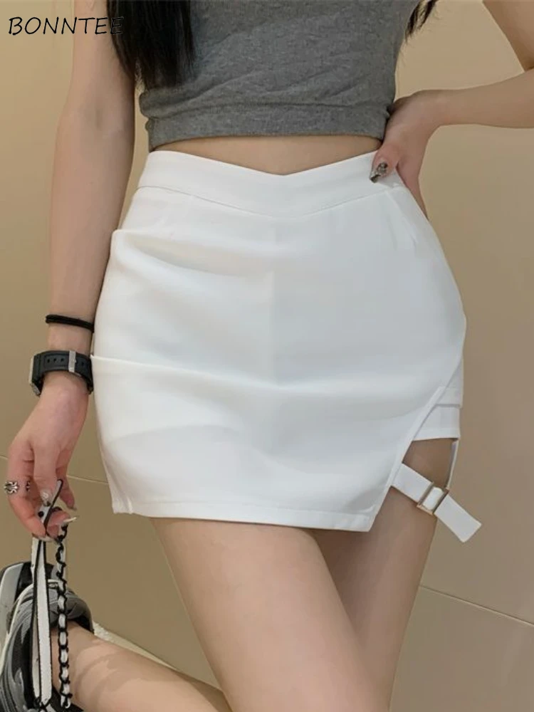 

Однотонные женские юбки с пряной высокой талией, трапециевидной формы, облегающие, весенние, закрывающие бедра, в американском стиле, универсальные, простые, женские, шикарные, популярные