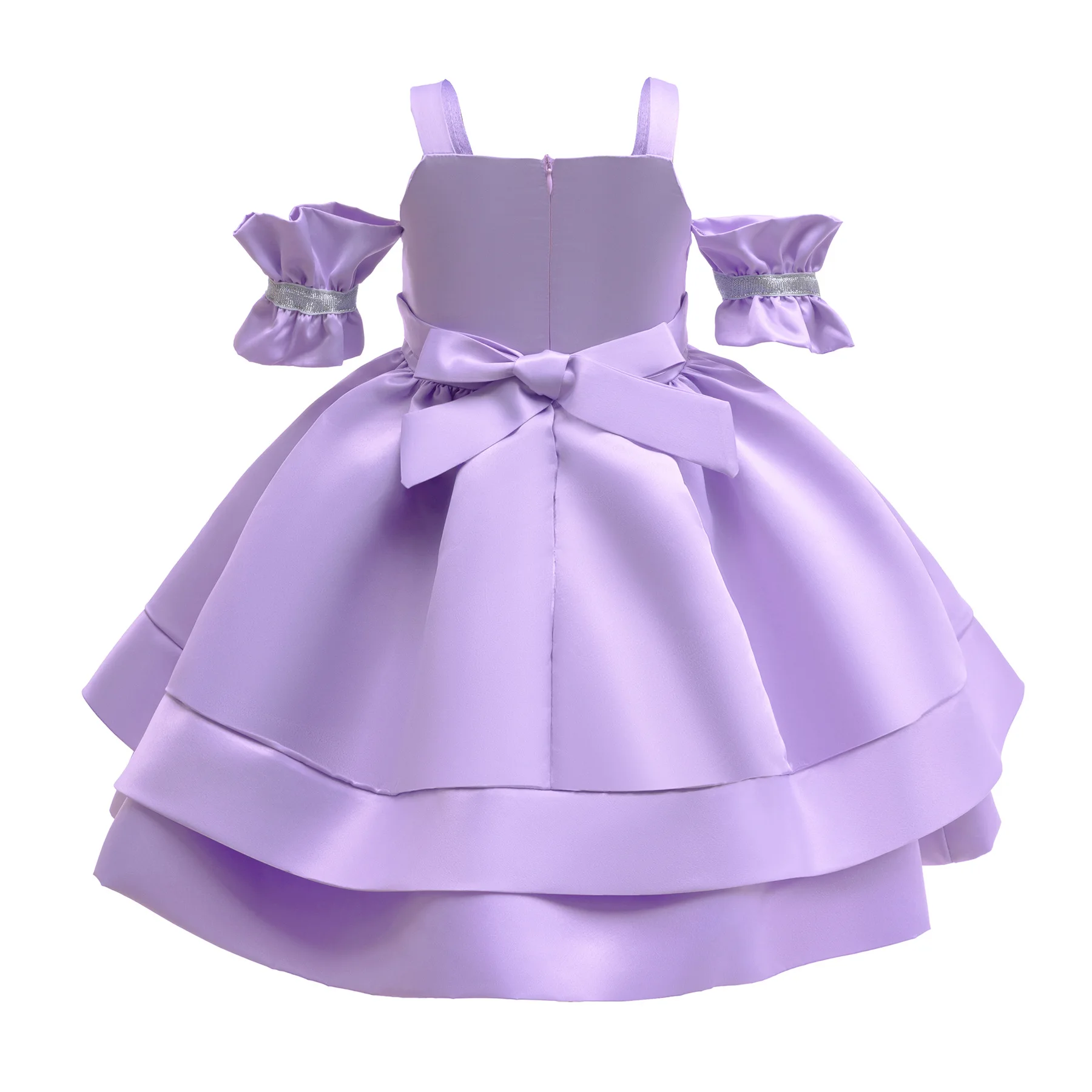 Fashion Little Princess Dress Birthday Party Gifts New Kids Clothes 2 3 4 5 6 7 8 9 10 Years Girls Dress Summer Solid Solor