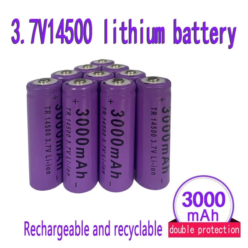 Haute Capacité 14500 3.7V 3000mah Lithium Rechargeable Batterie