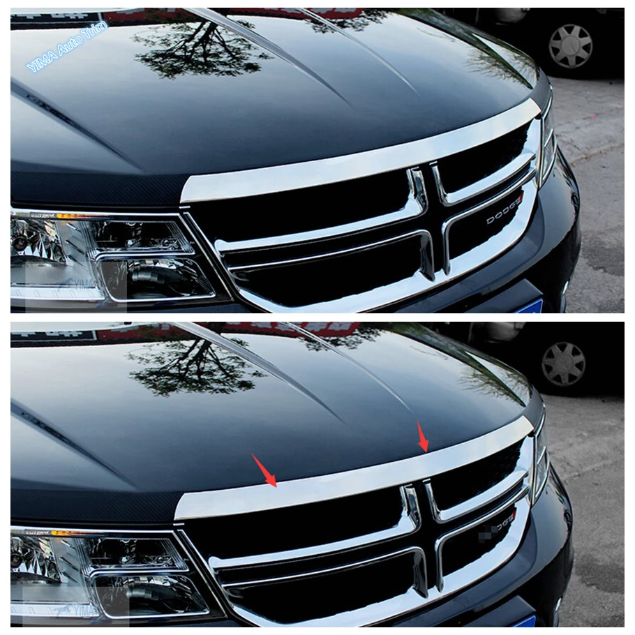 Front Hood Bonnet Grille Grill Bumper Cover Trim Fit For Dodge Journey JCUV Fiat Freemont 2012 - 2015 Car Exterior Accessories