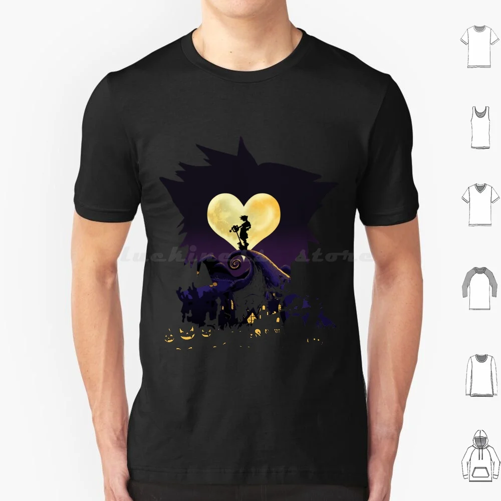 A Kingdom Of Nightmare T Shirt 6Xl Cotton Cool Tee Nightmare Before Christmas Kingdom Moon Hearts Sora Heartless Jrpg