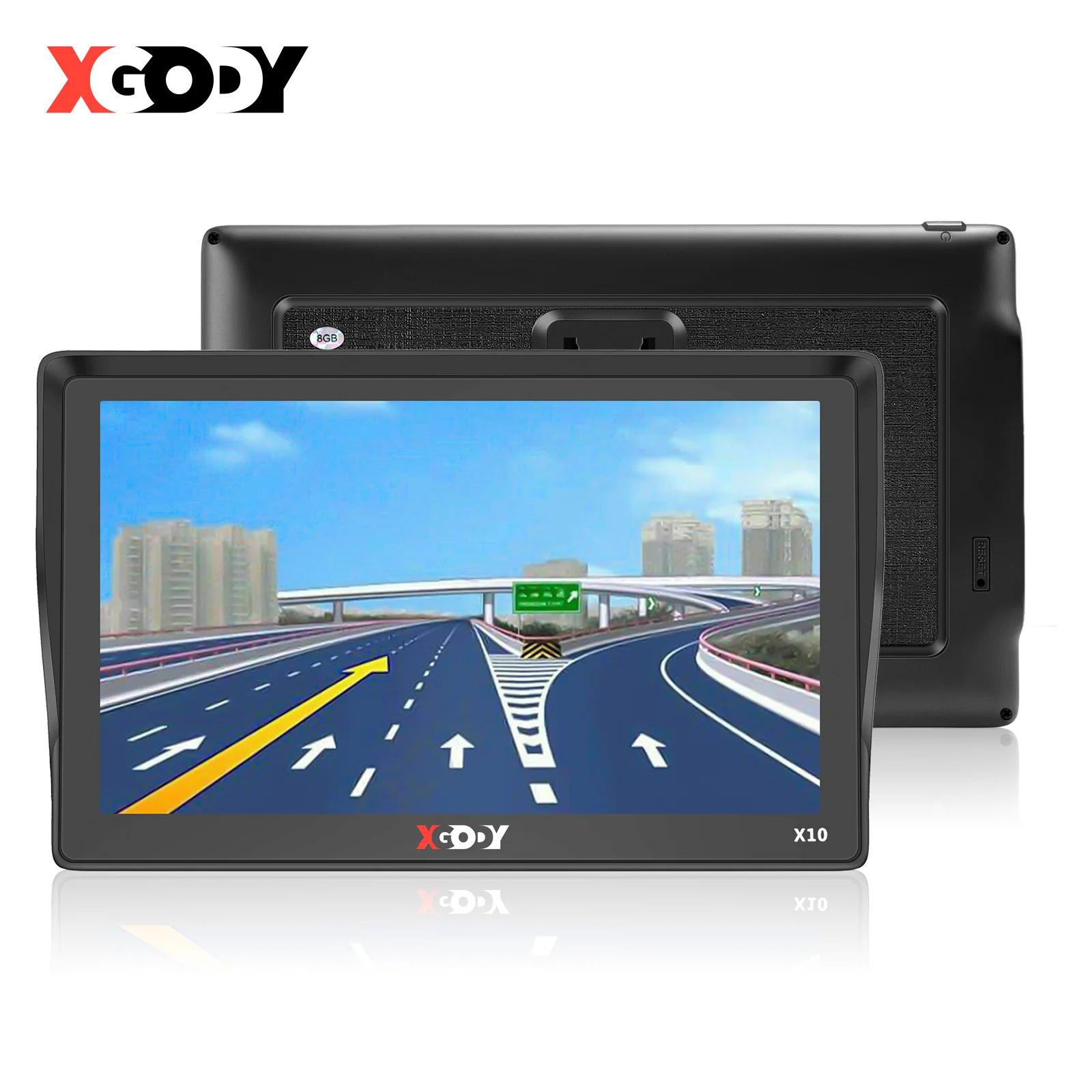 XGODY 9 Inch Sat Nav GPS Navigation Touch Screen Free Lifetime EU Map Car Truck