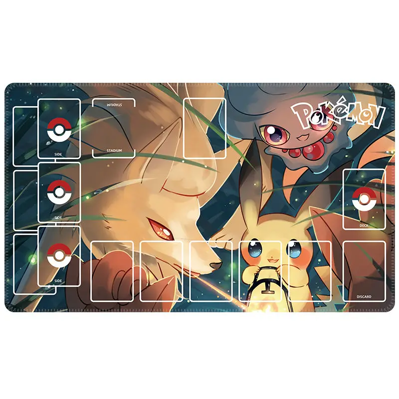 Pokemon PTCG Anime Pikachu Mimikyu Mew Anime Anti-slip Game Table Mat Dedicated Game Battle Card Mat Gift Toy
