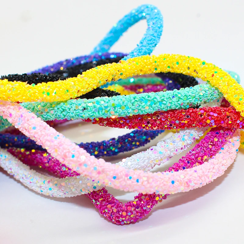 1yards Christmas Color Glitter Rhinestones Sequins Trimmings Soft Tube Cord Rope DIY Garment Shoes Party Decoration Wedding