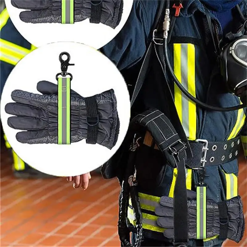 Glove Clips Firefighter Glove Strap Gloves Holder with 2 Clip for Hanging Gloves Tool Bags Glove Keeper Glove Clamp Outdoor Tool