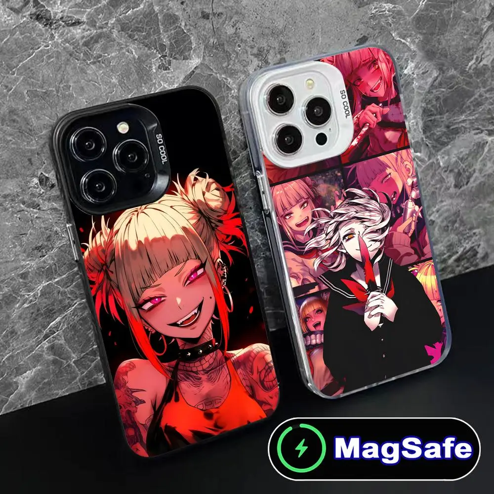 

My Hero Academia Himiko Toga Phone Case for iPhone 16 15 14 13 12 11 Pro Max Plus MagSafe Translucent Colour Protective Luxury