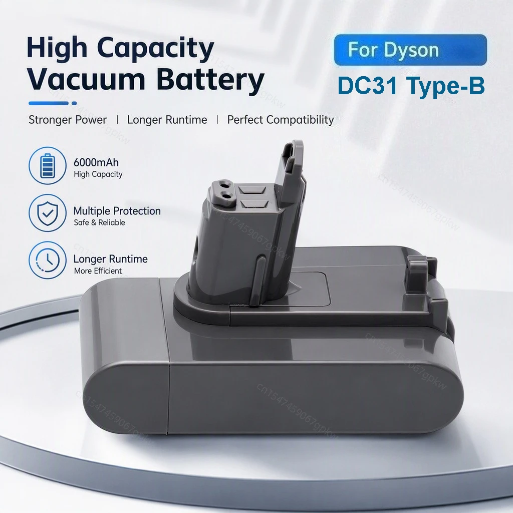 Аккумулятор Li-ion 22.2В 4000мАч для пылесосов Dyson DC35 DC45 DC31B DC34 DC44 Animal DC56 DC57 (подходит только для типа B)