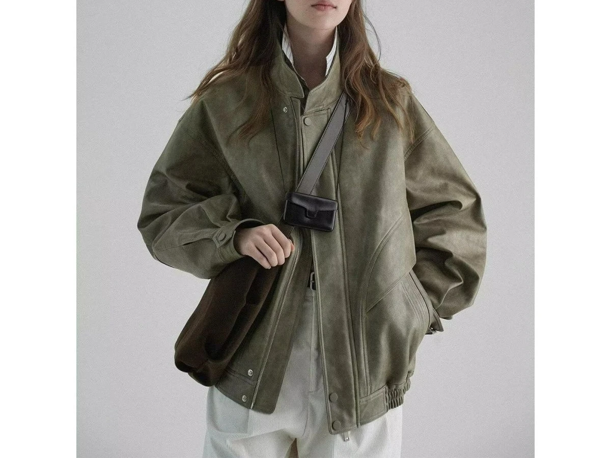 

Новая кожаная куртка на осень и зиму 2025 года, повседневная мотоциклетная куртка с воротником-стойкой