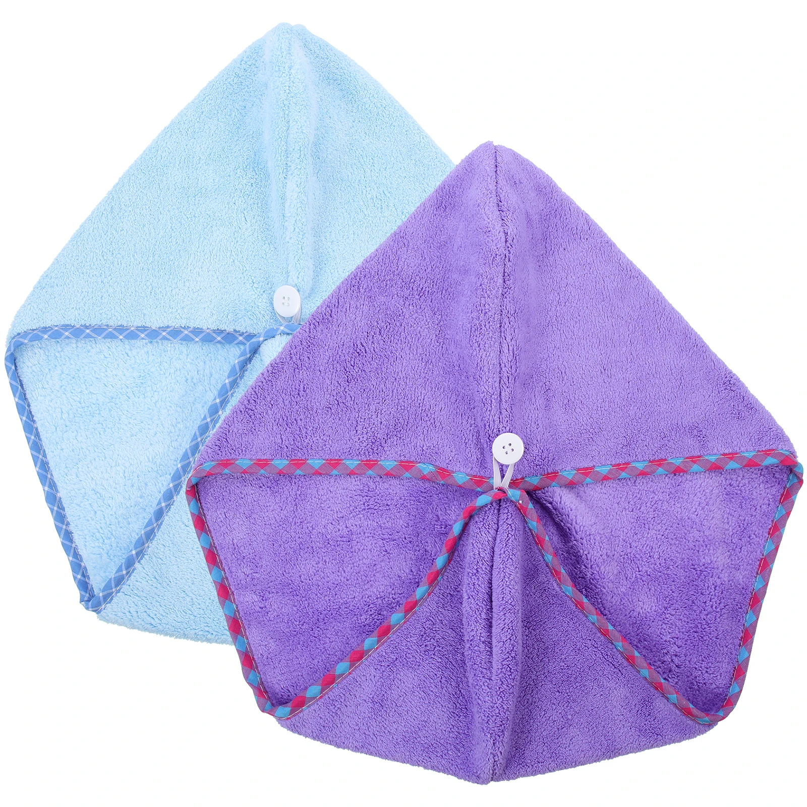 

2Pcs Dry Hair Cap Coral Fleece Quick Drying Towels Wraps Women Girls Bath Shower Hair Towel Absorption Practical Comfortable