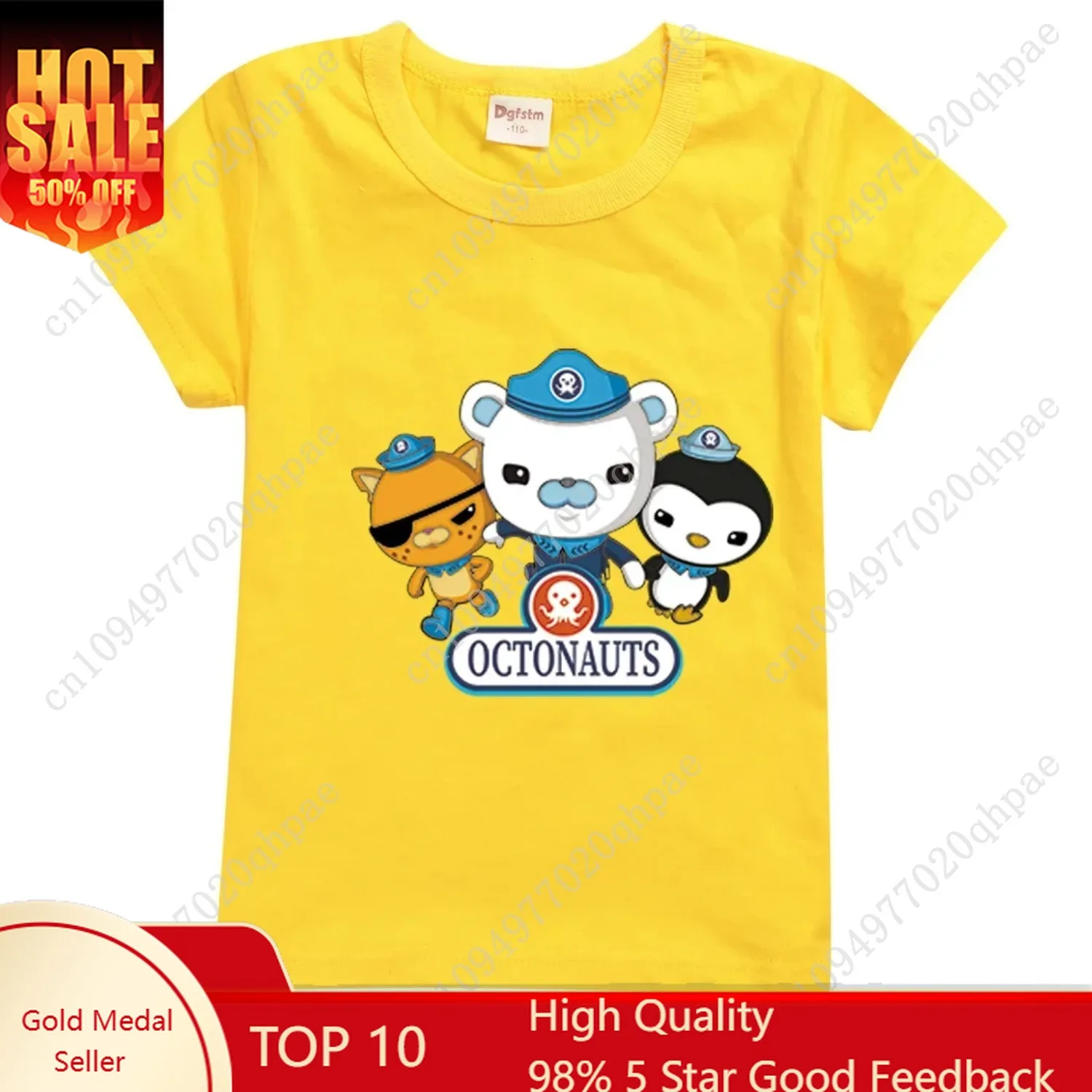 เสื้อยืดเด็ก The Octonauts สำหรับเด็กผู้ชายและเด็กผู้หญิง เสื้อผ้าฤดูร้อน ผ้าฝ้าย ลายการ์ตูน แขนสั้น คอกลม เสื้อยืดเด็กสำหรับวันเกิด