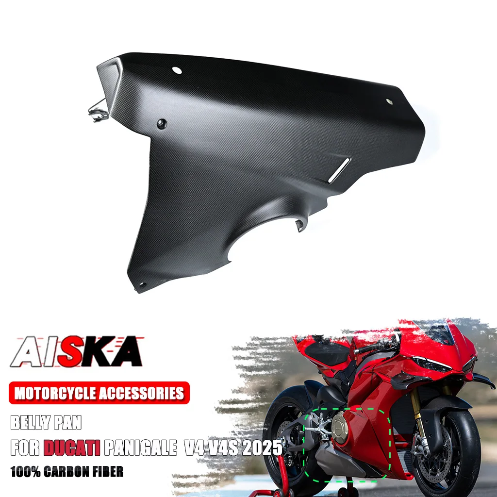 For Ducati Panigale V4 V4S 2025-2026 100% Carbon Fiber Motorcycle Lower Belly Pan Guard Protector Fairings Accessories