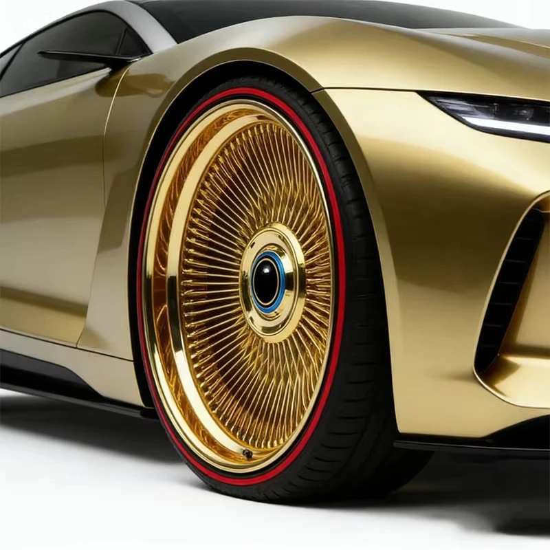 

Hot-selling Custom Golden Chrome Multi Spoke Rim 5x127 5x120 6x139.7 5x114.3 18 20 22 24 26 Inch Wheels Rim