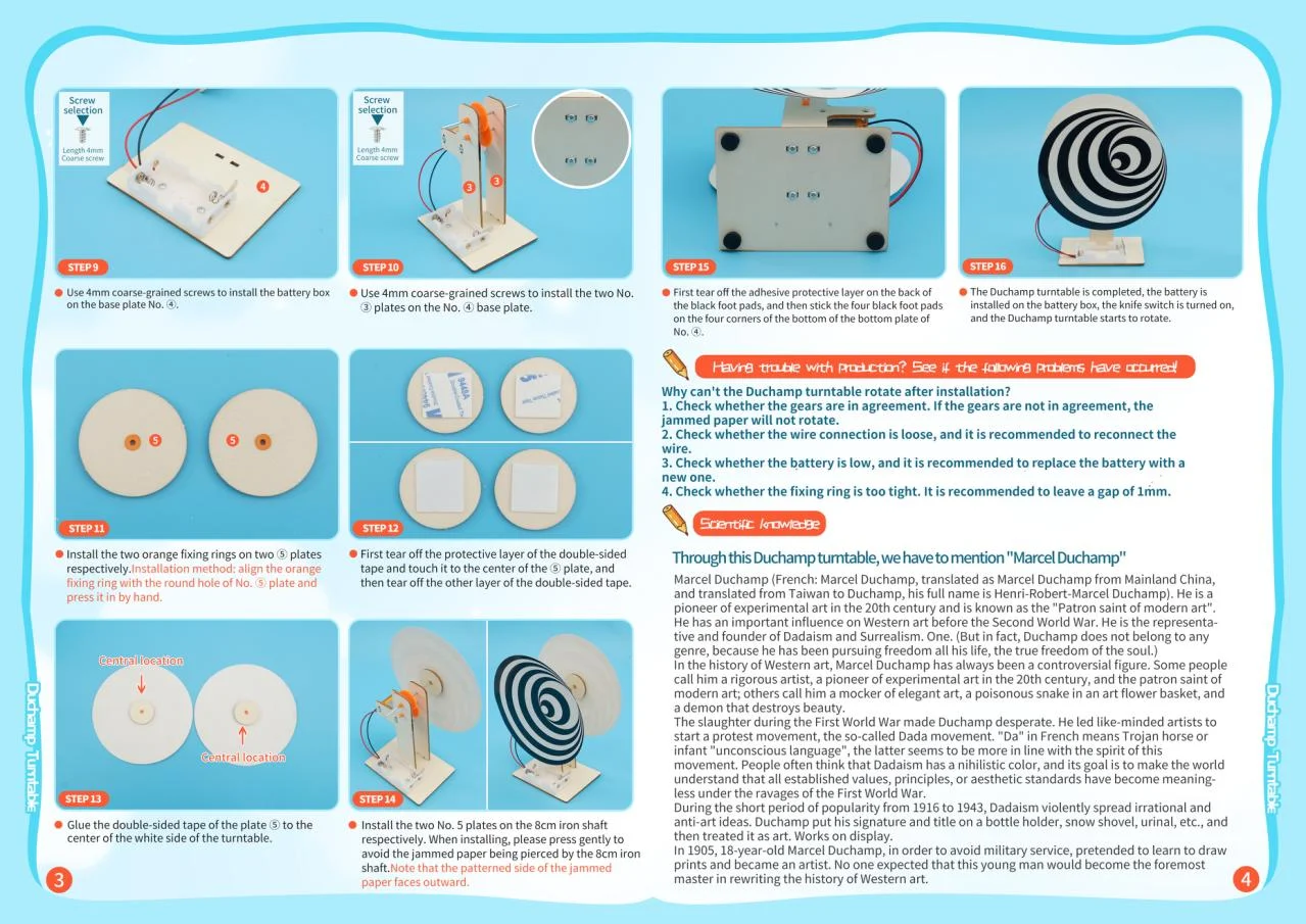 DIY Duchamp 로토릴리프 모델, 물리학 과학 장난감, 기술 실험, 교재, 학교 공급, 나무 조립 공예
