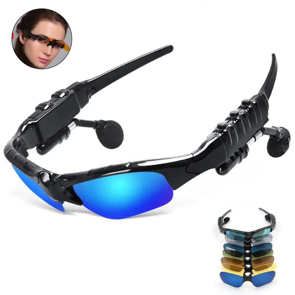 

New Stereo Wireless Bluetooth-compatible 5.3 Headset Telephone Sport Driving Cycling Sunglasses Riding EyeGlasses with Sun Lens