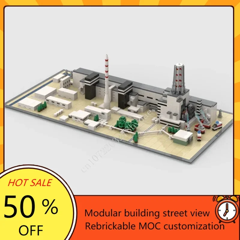 1488PCS Power plant MOC Creative street view Model Custom Puzzles Architecture DIY Education Assembly Model Birthday Toys Gift