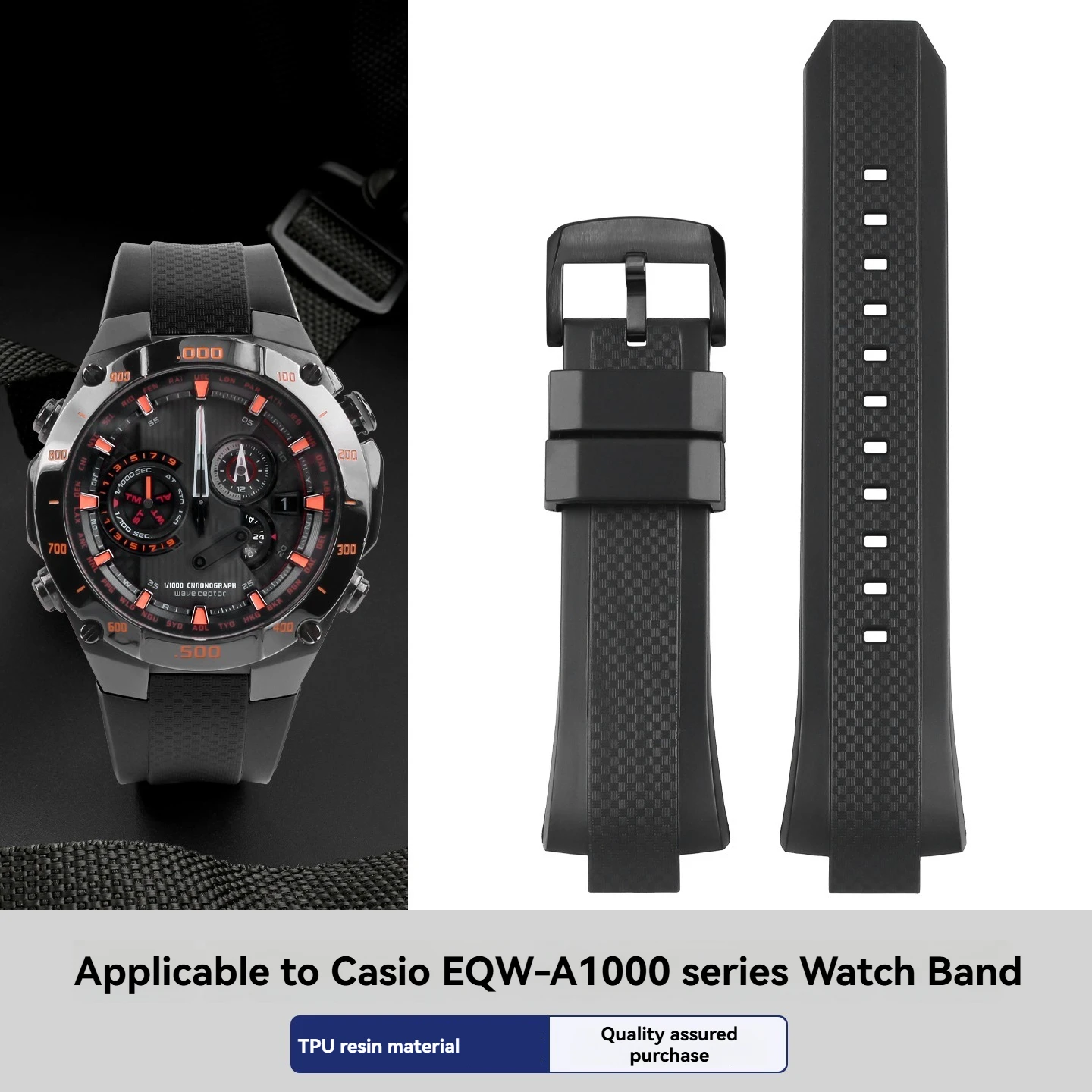 

Сменный ремешок из смолы и резины для Casio Edifice EQW-M1100, EQW-A1000, EQW-A1100, водонепроницаемый спортивный ремешок для часов