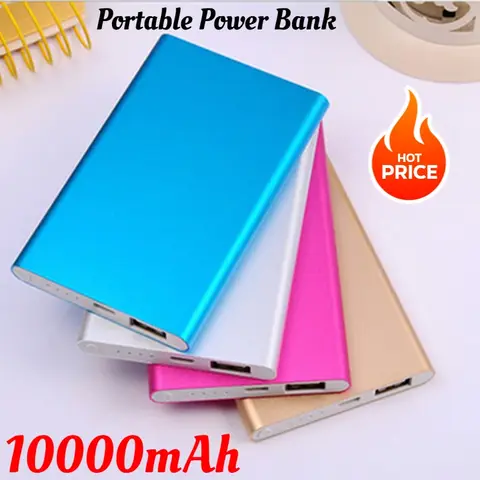 10000mAh Portable Power Bank Ultra-thin Fast Charger External Backup Battery for IPhone Xiaomi Mobile Phone Samsung Powerbank