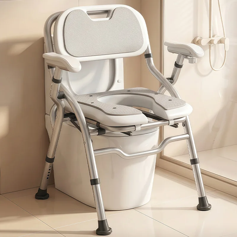 Elderly bathing safety seat toilet non-slip toilet chair bathroom maternity shower chair folding stool lift chair