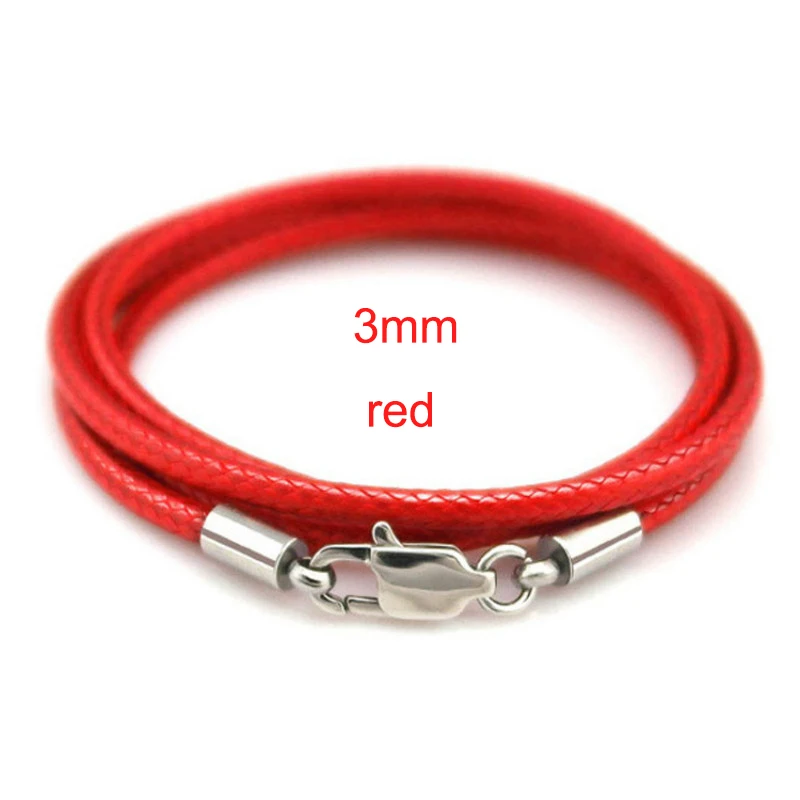 Lederband-Halskette mit gewachstem Seil für Damen und Herren, Anhänger mit Karabinerverschluss aus Edelstahl, Schlangenhalsband, 40–70 cm