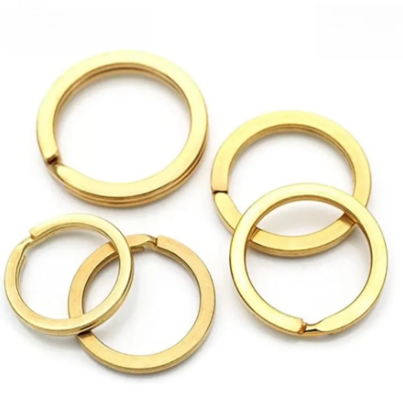 5 Pieces of Solid Brass Split Ring Double Ring Key Ring 15-32mm Bag Hook Connector Key Chain Key Stand DIY Leather Craft Hardware