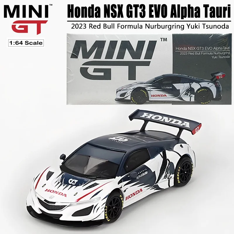 

MINIGT Scale 1/64 Honda NSX GT3 EVO Alpha Tauri Alloy Toy Motor Vehicle Diecast Metal Model Gifts