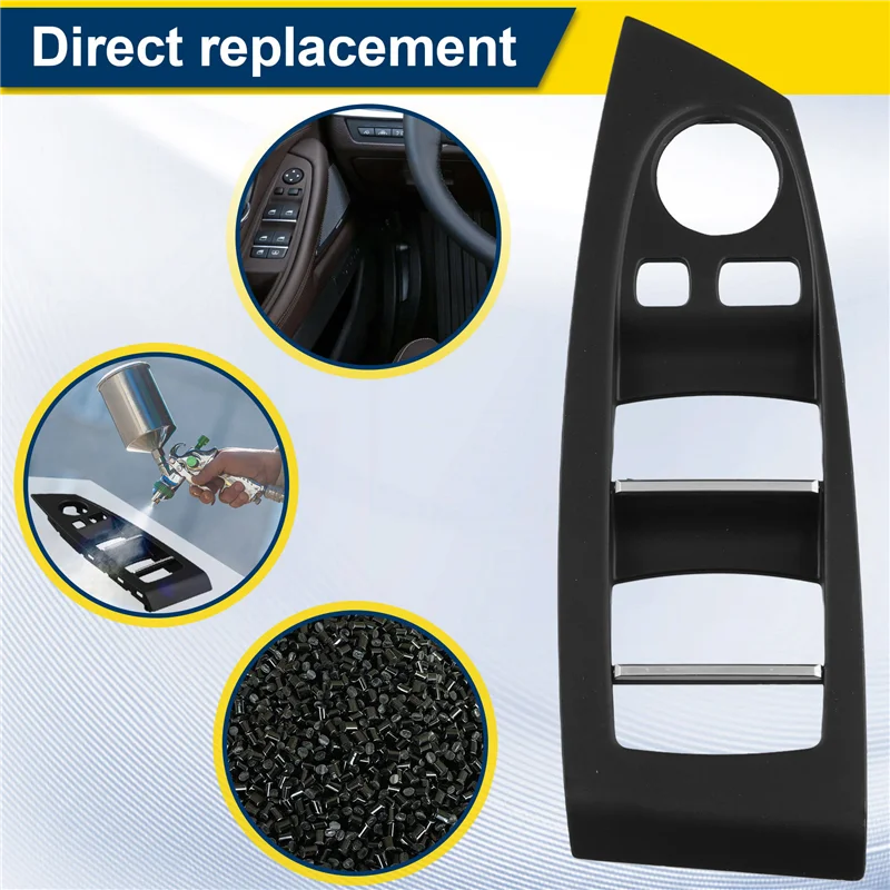 بقوة نافذة السيارة الأمامية اليسرى التبديل رفع لوحة الباب مساند للذراعين لوحة Tirm 51417234802 لسيارات BMW 5 Series F07 2010-2017 اليسار #5