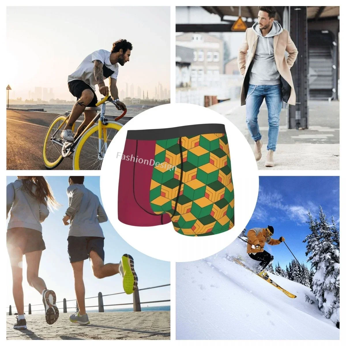 Giyuu Tomioka Modello Demon Slayer By Raven Mutande Mutandine di cotone Intimo uomo Pantaloncini ventilati Boxer Slip