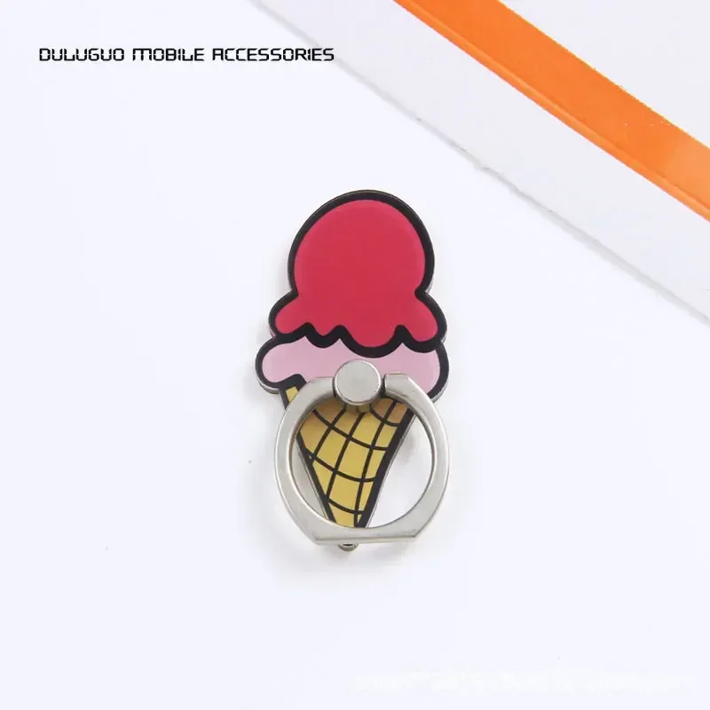 Cute Cartoon Phone Ring Holder Ice Cream Rainbow Lips Lipstick Portable Smart Phone Finger Rings Buckle Cellphone Accessories