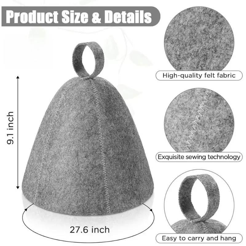 1pc Sauna Hat for Men Women Wool Sauna Hat Vaporarium Cap Russian Banya Cap for Bath House Accessories