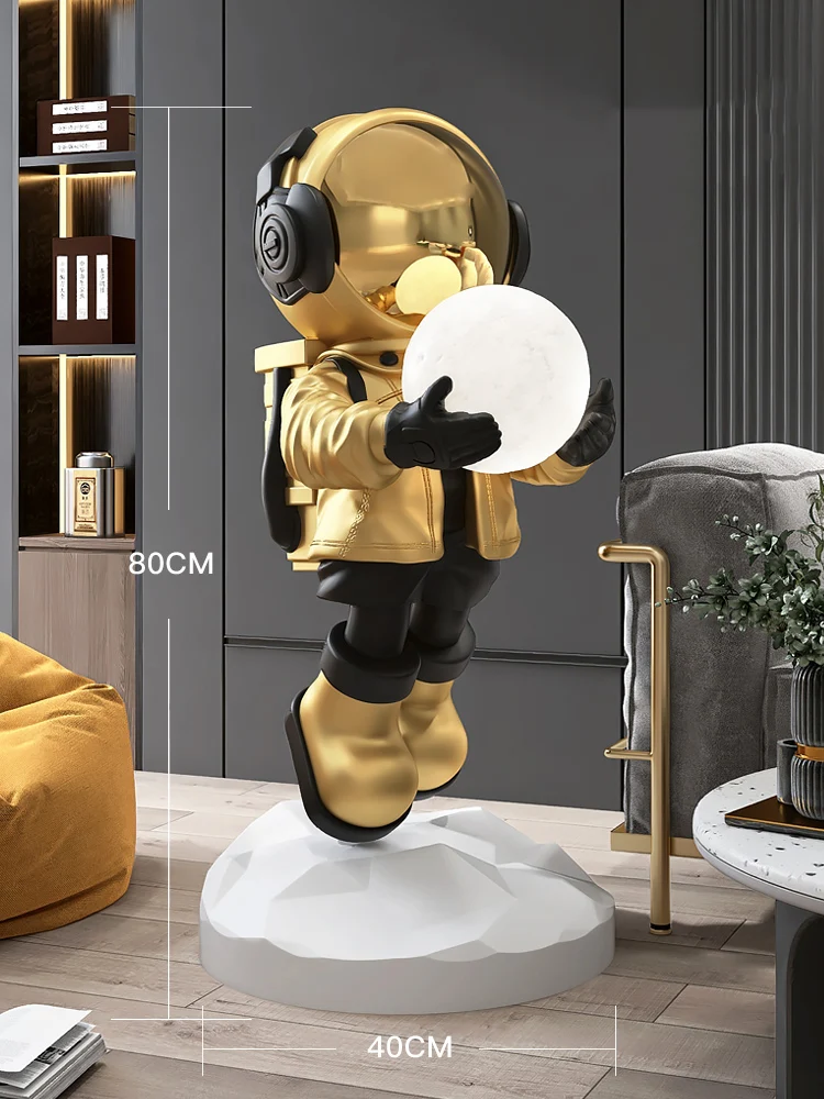 Cute floor lamp Home Decor Art Statue Resin Crafts Fashion Astronaut light Creative Indoor Decoration living room standing lamp